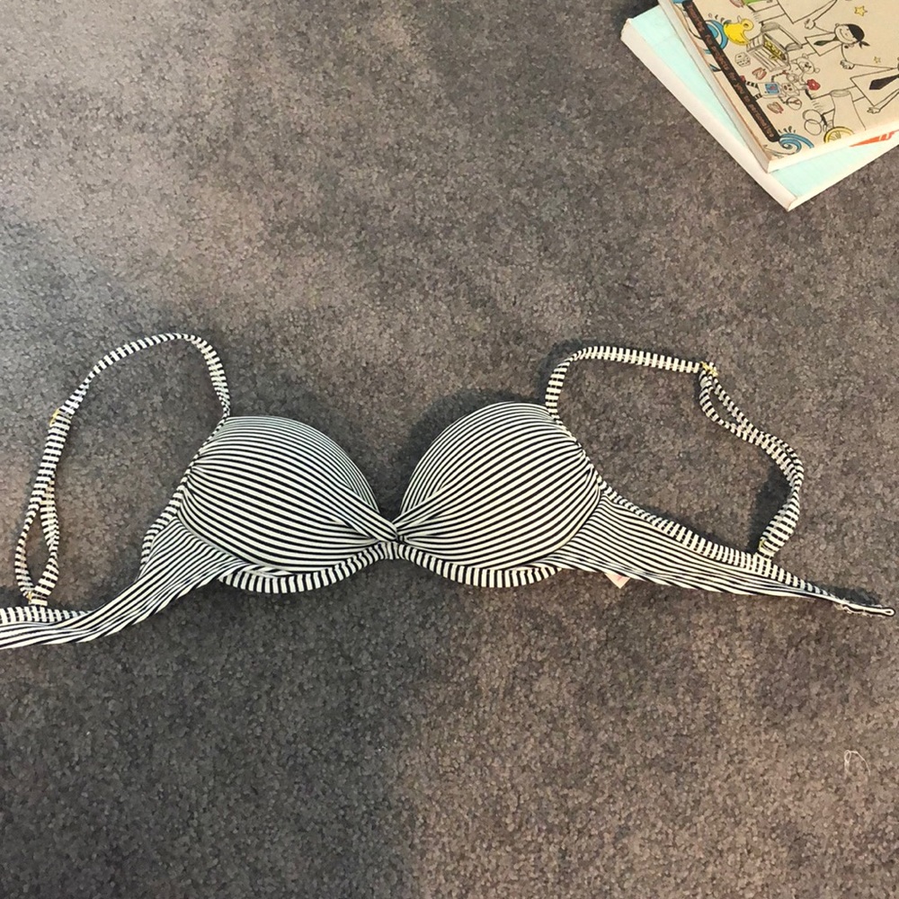 striped target bikini top